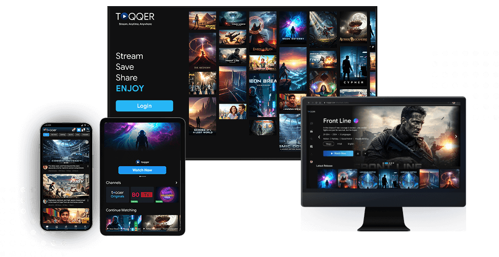Multiple devices showing video streaming